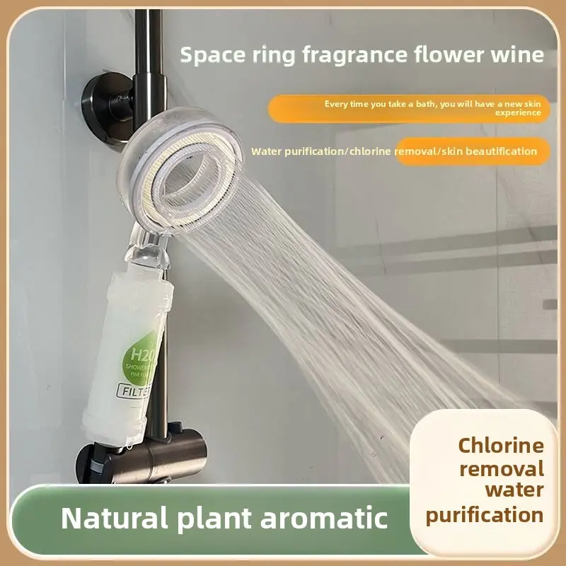 Shower Head Filter - Bathroom Gadget with Chlorine Removal, Water Softening Mode Switch, Filtered Water, Natural Plant Aromatic Tea Scent, Long-Lasting Fragrance for Refreshing Morning Showers, Home Bathroom Essential, Tea Scent + Filter