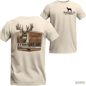 Straight Up Southern Men’S Letter & Camo Print T Shirt | Southern Hunting Theme With Bold Lettering And Camouflage Outdoor Graphic | Trendy Gift Ready Hunting Season Aesthetic With Bold Graphic Style | Unisex Casual Graphic T Shirt