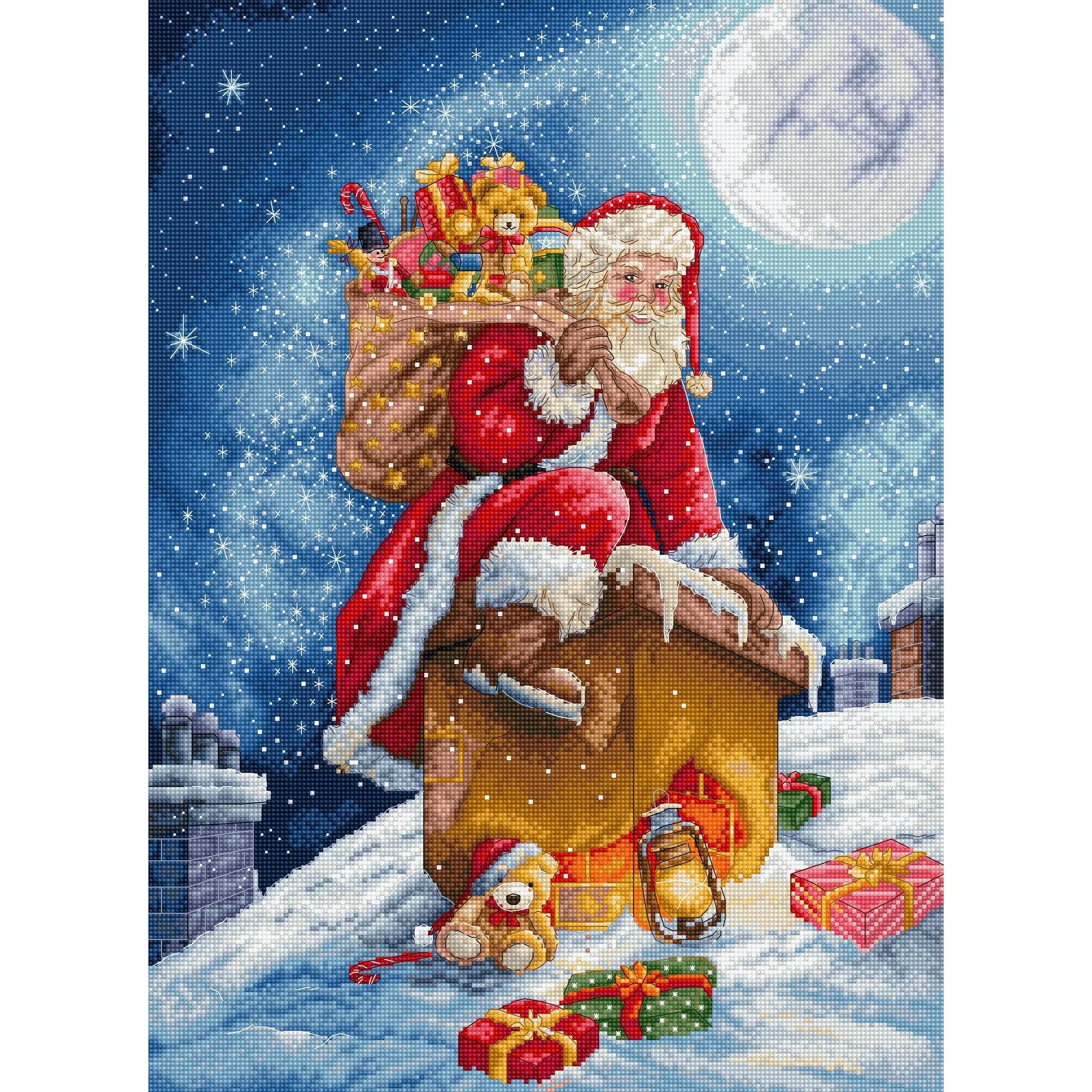 Santa's Secret Stop Counted Cross Stitch Kit by Letistitch L9964