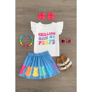 "Chilling With My Peeps" Skirt Set