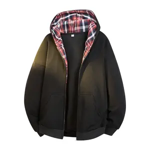 Autumn Clothing Unisex Plaid - Lined Zip - Up Hoodie | Streetwear Vibe | Cozy Fall/Winter Outerwear