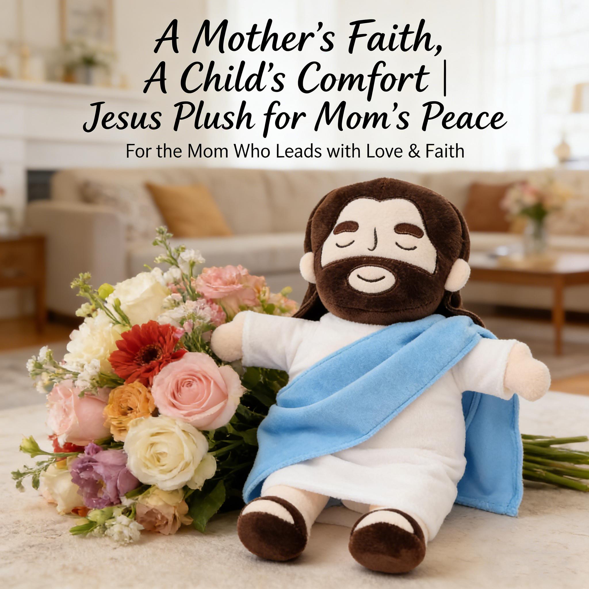 Jesus Breathing Plush Toy with Light & Music, 15" Soft Christian Gift, Easter & Mother's Day Gift for Kids, Baptism Religious Decor