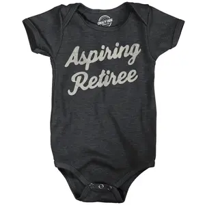 Aspiring Retiree Baby Bodysuit Funny Sarcastic Graphic Novelty Jumper for Infants Funny Baby Onesies Funny Office Onesie Novelty Onesie Black -