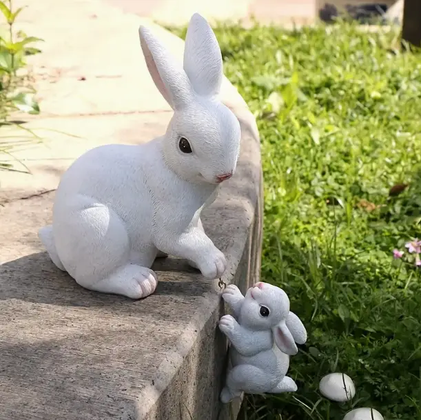 Helping Bunnies Statue of Love & Friendship - Elegant Design with Unique Features