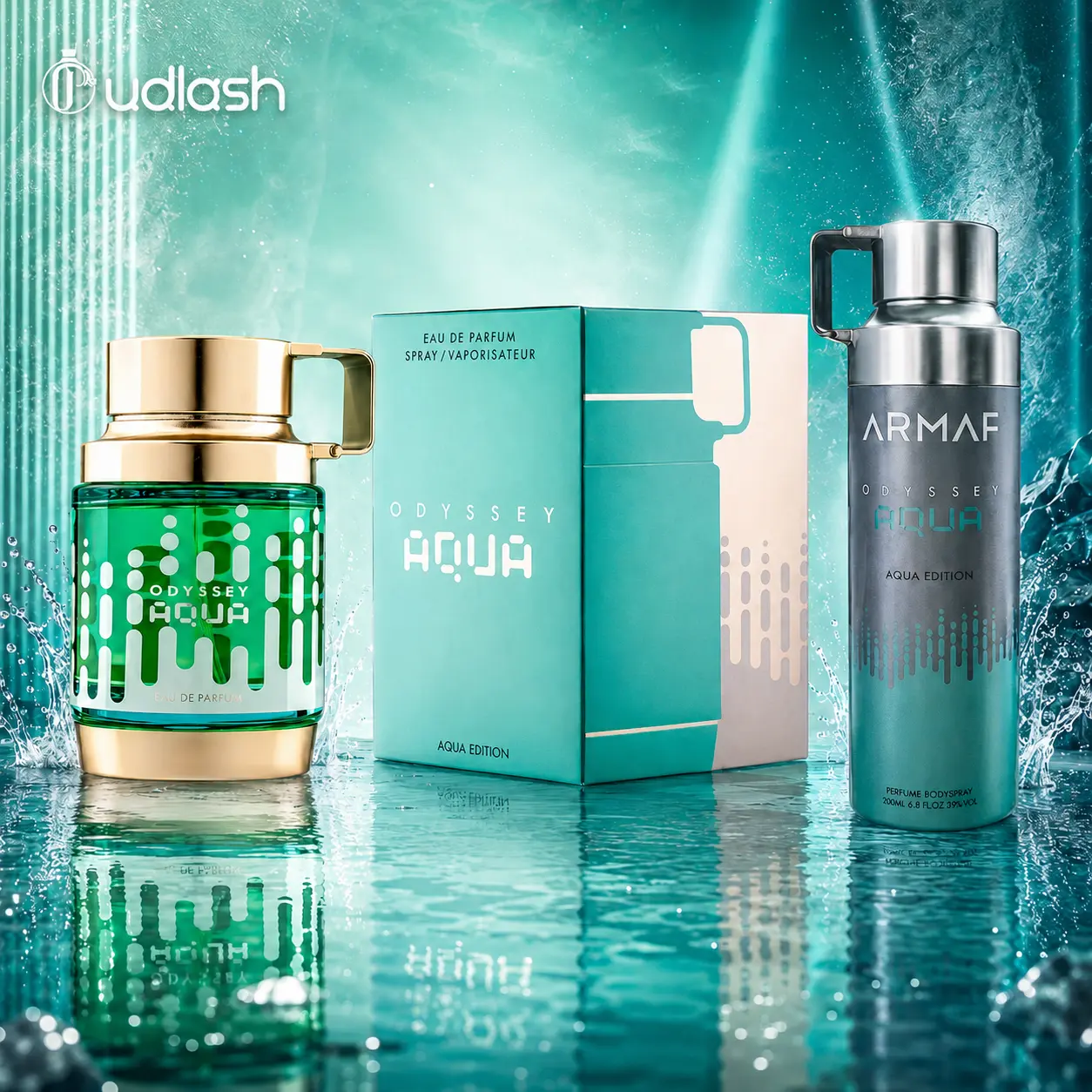 Armaf Bundle | Odyssey | Aqua | Men's Fragrance | 100 ML + 200 ML | Eau De Parfum + Body Spray | Mint - Lavender & Artemisia