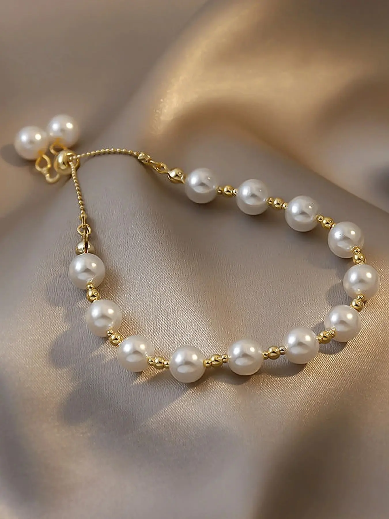 Elegant Women's Pearl Beaded Bracelet, Adjustable Length Daily Wear Jewelry, Unique Style Accessory for Ladies, Perfect Gift Idea, Pretty Bracelet, Beautiful Bracelets