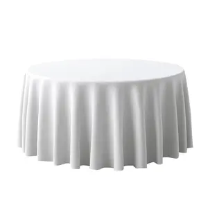 Polyester 108" Round Tablecloth White - Wrinkle-Resistant and Stylish Table Cover