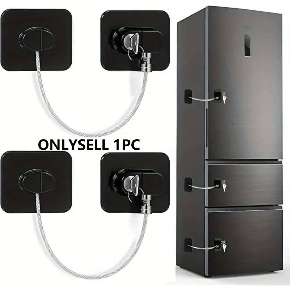 2pcs/set 1piece Lock + Keys , Set Heavy Duty Metal Security Locks, Window and Refrigerator Locking Kit, Home Security Locks, Sleek Metal Finish | Sturdy Construction | Home Door Locks