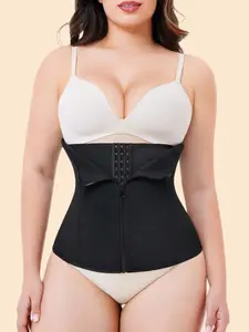 Tummy Control Waist Trainer for Women – Plus Size Zipper Body Shaper Corset Faja Girdle for Workout or Daily Wear Compression Shapewear