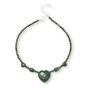 Mine Finds by Jay King Sterling Silver Green Nephrite Jade Heart Necklace