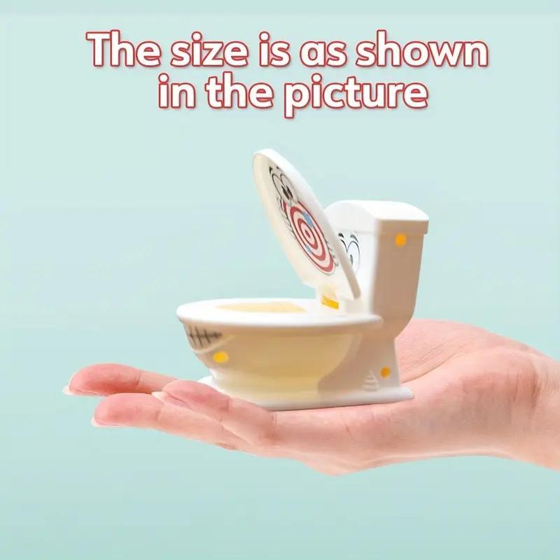 Poop Shooting Game Set for Kids, Includes Toilet, 2 Launchers & 6 Soft Plastic Poops, Fun Family Toy Gift for Boys & Girls Aged 3-9