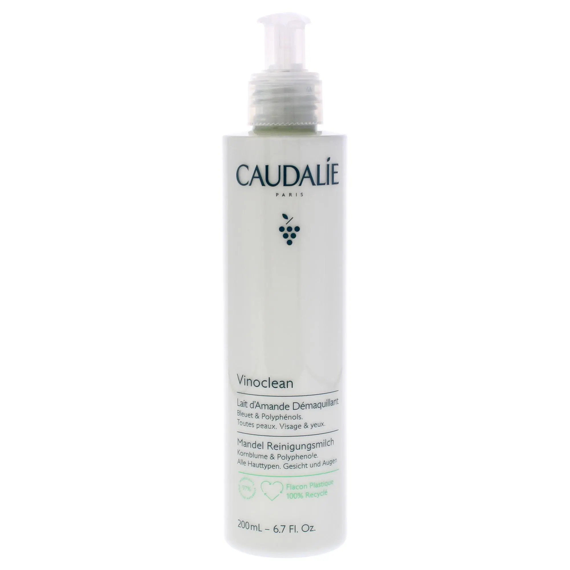 Caudalie Gentle Cleansing Almond Milk Facial Cleanser - Soothing Daily Cleanser for Women, 6.7 fl oz
