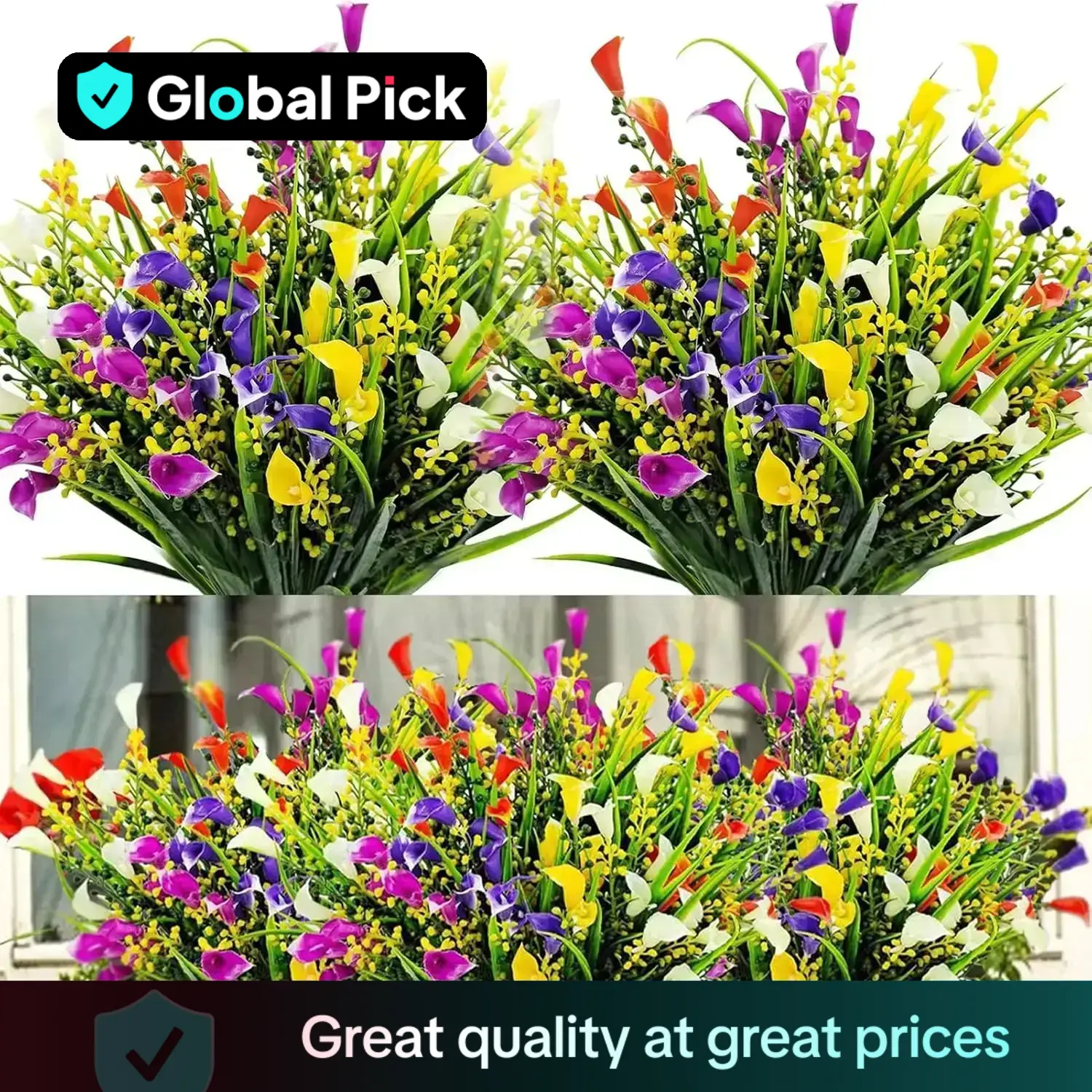 UV Resistant Artificial Calla Lily Flower, 10pcs/set Faux Flower Arrangement, Artificial Bouquet, Synthetic Decorative Lifelike Artificial Flower for