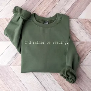 I'd Rather Be Reading Sweatshirt, Book Lover Gift, Minimalist Book Sweatshirt, Book Club Gift, Bookish Sweatshirt, Reader Gift Sweater, Booktok Merch CDKO