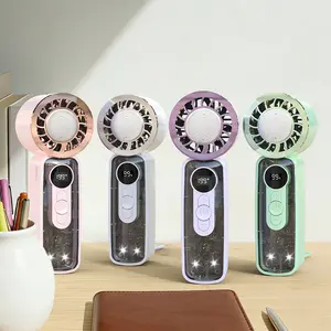 Portable  Handheld Turbo Fan，5-Speed Settings ，Digital Display，3-in-1 Rechargeable Handheld Fan， for On-the-Go Cooling Travelling Working