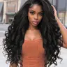 Yaki Wavy Flip Curls V Part Wig, 26'' Fluffy Half Wig, Natural Glueless, Heat Safe Synthetic, Daily and Party Use, Synthetic Hair Wig