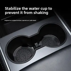 Silicone cup holder spacer compatible with 6-seat Tesla Model 3/Y/YL, waterproof and easy to clean