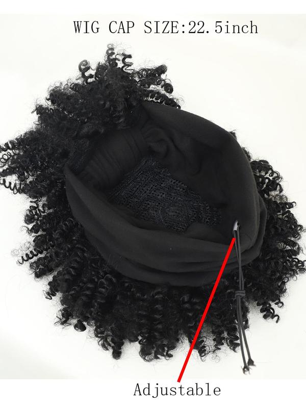 6 Inch Short Kinky Coily Headband Wigs for Women, Gorgeous Fluffy Wigs with Headband, Natural Fluffy Synthetic Wigs for Party, Daily Use, Synthetic Curly Wigs