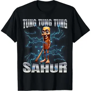 Unisex Cotton Tung Tung Tung Sahur Graphic TShirt for Women