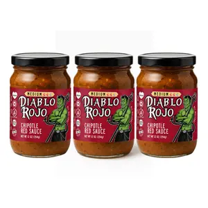 Diablo Rojo- 3 Pack Medium Bundle - Creamy Cilantro Sauce, All Natural, Keto Friendly, Gluten Free, Vegan ,12.5 oz Jar