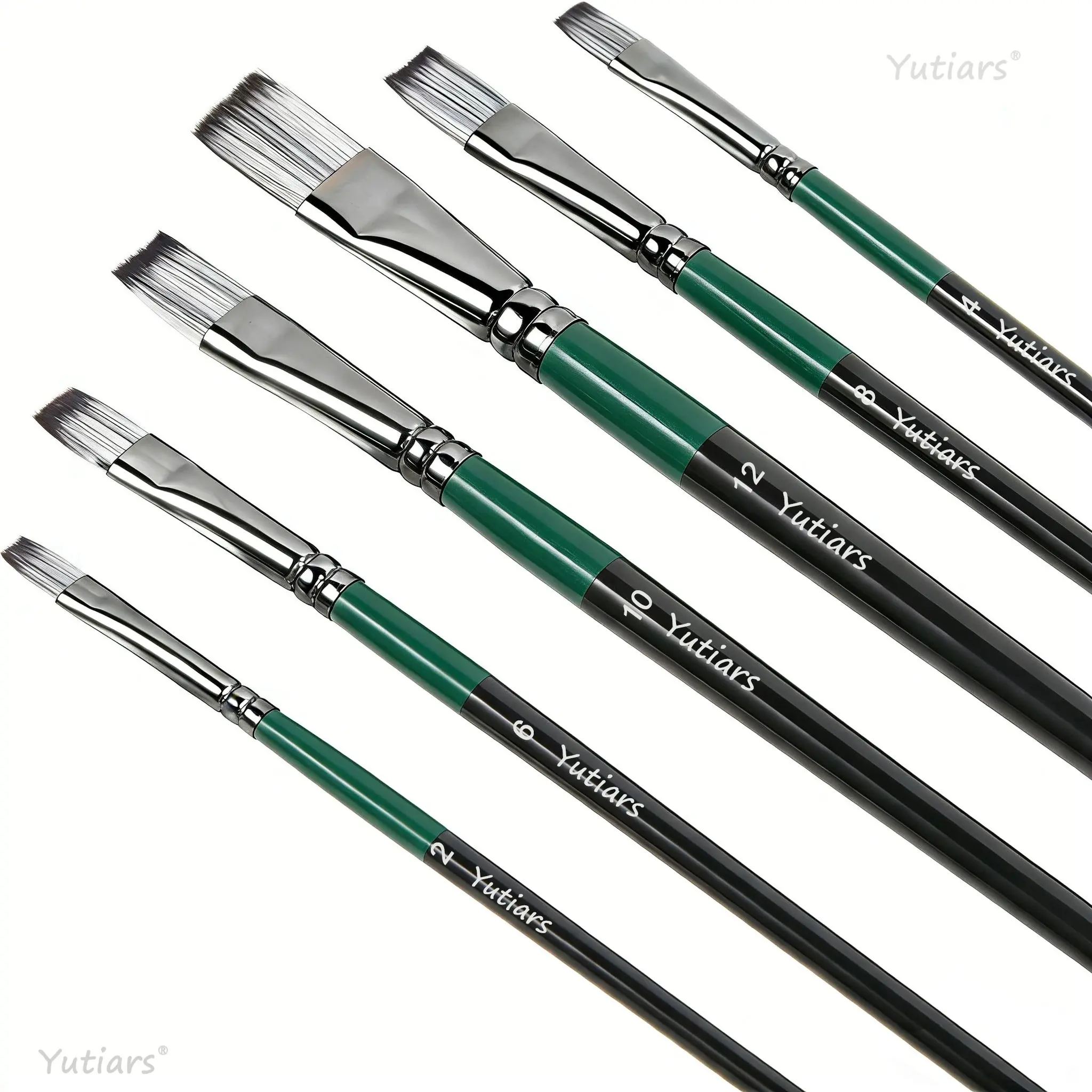 6pcs Multi-Purpose Artist Paint Brushes, Anti-Shedding Nylon Bristles, for Acrylic Oil Watercolor Gouache, Painting Lovers