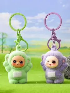 2 Piece Shin Chan Fuzzy Fluffy Keychain Cartoon Anime Figure, Cute Bag Charm Pendant, Friend Gift, Adorable Hanging Decoration, Keychain For Bags