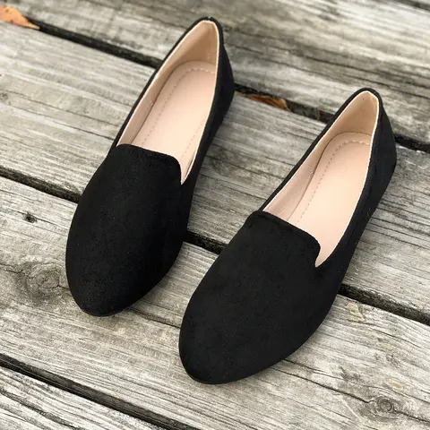 Women's Elegant Solid Color Ballet Flats - Anti-Slip Rubber Sole Footwear, Breathable Lightweight Walking Shoes for Business, Casual Daily Wear