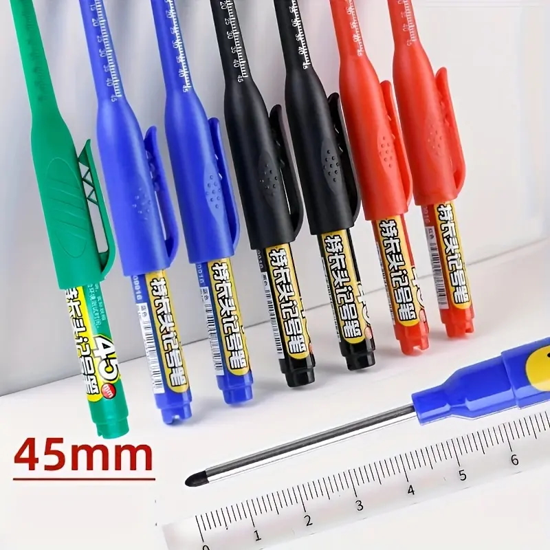 Multi-Purpose Professional Markers, Marker Set, Permanent Oil Marker, 8/12 Pack, 1.77 Inch Tip, Suitable for Woodworking, Bathroom Renovation, Glass, Stone, Metal, Ceramic