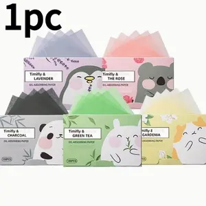 Facial oil-absorbing blotting papers, infused with fragrance for a fresh, non-caking finish, portable pull-out design suitable for both men and women, 100 sheets per pack