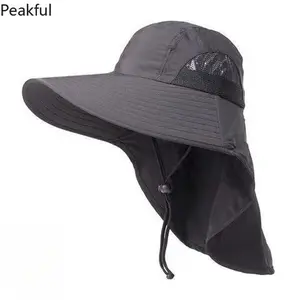 Summer Sun Hat Neck Protection Foldable Fishing Hats UV Protection Enlarged Breathable Mesh Hat Camping Hiking Outdoor Sunscreen