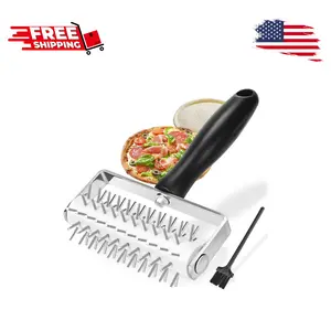 Pizza Dough Docker, Premium Dough Roller with Stainless Steel Spikes