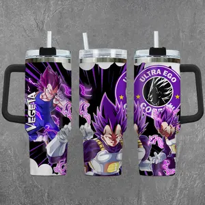 [DBZ] Veget@ Ultra Ego Edition 20oz & 40oz Tumbler With Handle – Anime Gaming Stainless Steel Cup, Insulated Iced Coffee Mug, Aesthetic Design, Trendy Drinkware, Daily Use, Gift Idea, Fan Favorite, Gift For Otaku & Anime Fans