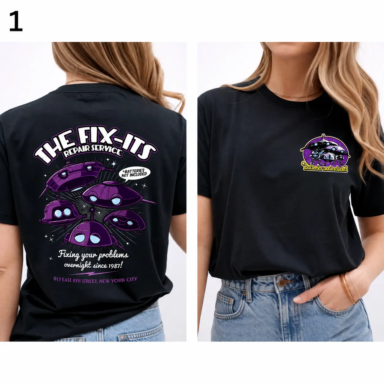 Retro 80s Sci-Fi Batteries Not Included T-Shirt – Classic Alien Unisex Cotton Graphic Tee