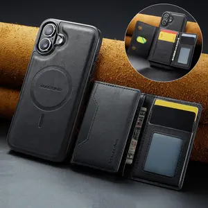 Phone Case: 2in 1 Magnetic Detachable Wallet Case for iPhone 17/17 Air/17 Pro/17 Pro Max/16/16e/15/14/13/12 Plus/Pro/Pro Max - Synthetic Leather Stand Cover with 8 Card Slots, RFID Blocking, Compatible, Gift