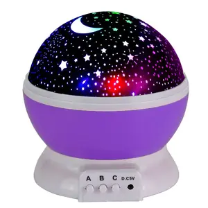 Kids Night Light Star Light Projector 360 Degree Rotating Star Projector Colors Changing with USB Cable Night Light Projection Gifts for Kids Baby Bedroom Party Decorations Birthday Gifts (Purple)