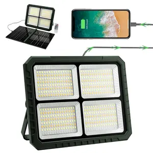 Portable Solar LED Work Light with Detachable Solar Panel, 6000mAh Rechargeable Floodlight, 5 Modes Emergency Camping Light for Power Outages, Fishing & Outdoor Adventures outdoorfun