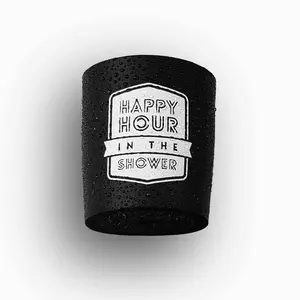 Shakoolie Happy Hour in the Shower Shower Beer Koozie with Launch Pad for Smooth Surfaces Perfect for Night Out in the Shower