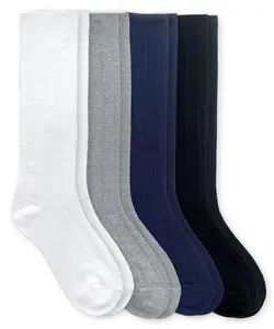 Jefferies Socks 2 Pair Bamboo Knit Rib Pattern Knee High Tall Socks Cute Fashion Vintage School Girl