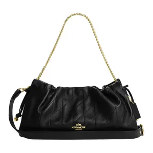 COACH Faye Large Quilted Leather Shoulder Bag for Women in Black