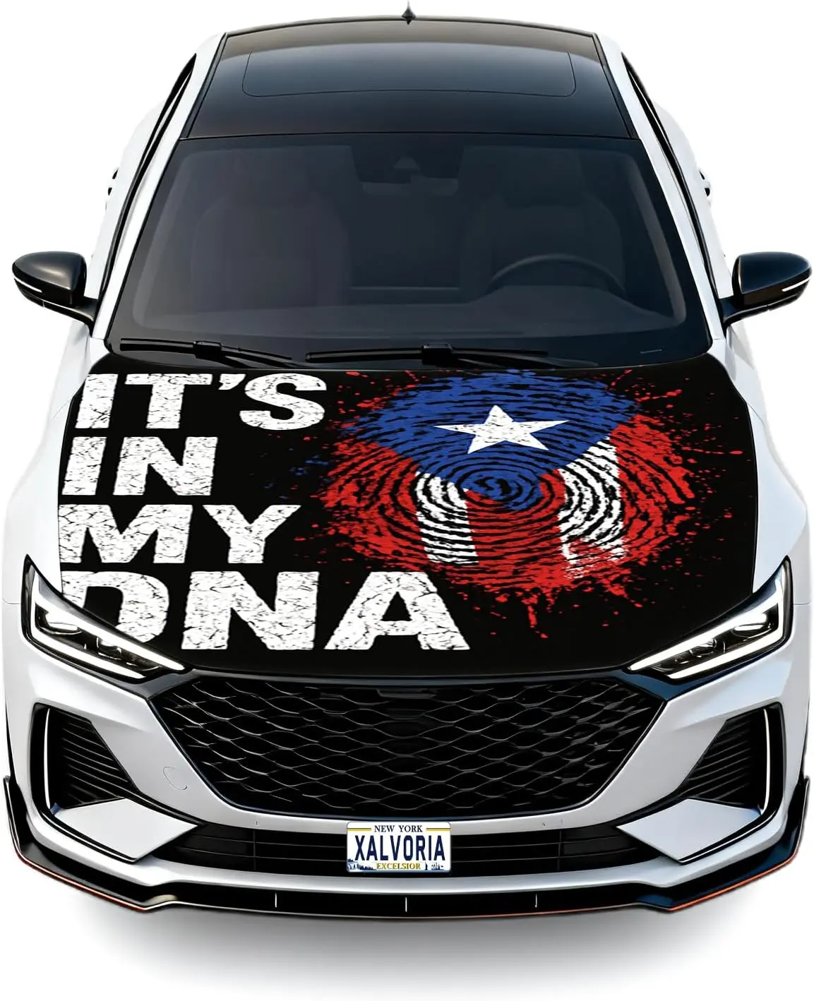 Puerto Rico Car Hood Cover – Multiple Styles, Stretch Fit, Easy Install, Boricua Car Accessories for Cars & SUVs