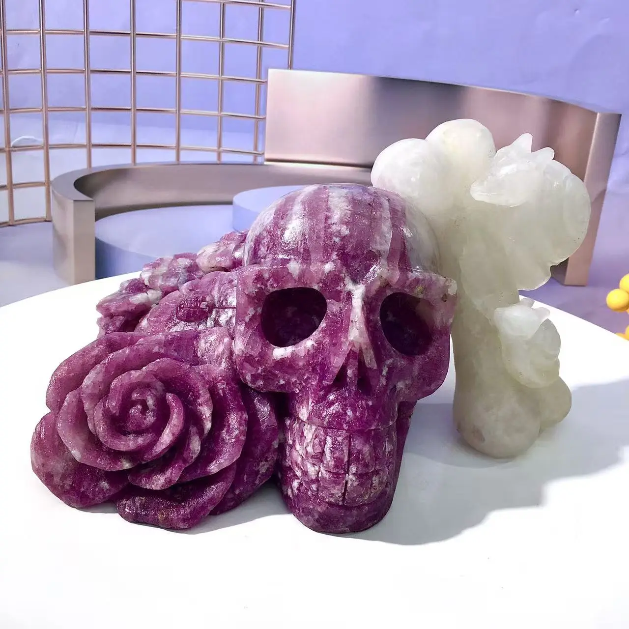 Natural Crystal Pink Tourmaline Decor Ornaments - Skull, Flower, Birdie Designs for Jewelry Accessories & Derivatives, Home Decoration, Decorative
