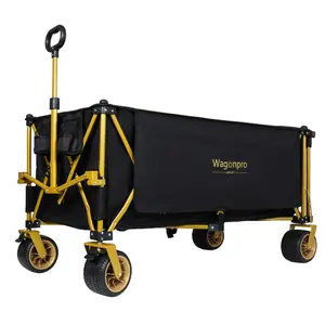 Donext 67-1/2in Extra Long Large Heavy Duty Utility Beach Wagon with Opened Tailgate All-Terrain Wheels 480lbs Capacity Patented Ultra-Stable Frame No Assembly Needed Black