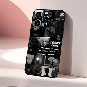 Iphone Cover Tokyo Ghoul Design, Shock-Resistant with Lens Guard, Black TPU, Fits Iphone 11/12/13/14/15/16 17 Air Pro Max, Premium Unisex