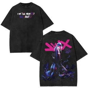 Jinx Arcane Show League Of Legends Washed Game T-shirt Game Cotton, Game Lover Unisex Shirt arcane merch Menswear Top Tshirt Streetwear streetwear graphic tee