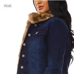 Women's Faux Fur Cozy Jacket - Perfect for Winter - Plus Size - Womenswear denim
