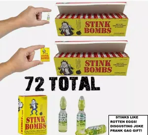 Stink Bombs -72 STINK BOMBS Absolutely Disgusting Rotten Egg Smell Fart Bomb