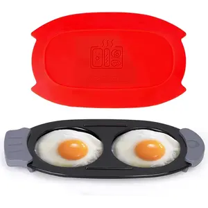 Microwave Egg Cooker Quick-Heat Egg Poacher for Breakfast Sandwiches Microwave Egg Fryer Dishwasher-Safe