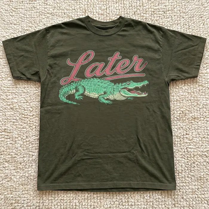 [ Sale 55% ] Later Gator T-Shirt - Men & Women's Unisex Graphic Tee - Vintage Alligator Shirt - Funny 90s Meme Shirt - Retro Style Gator Tee