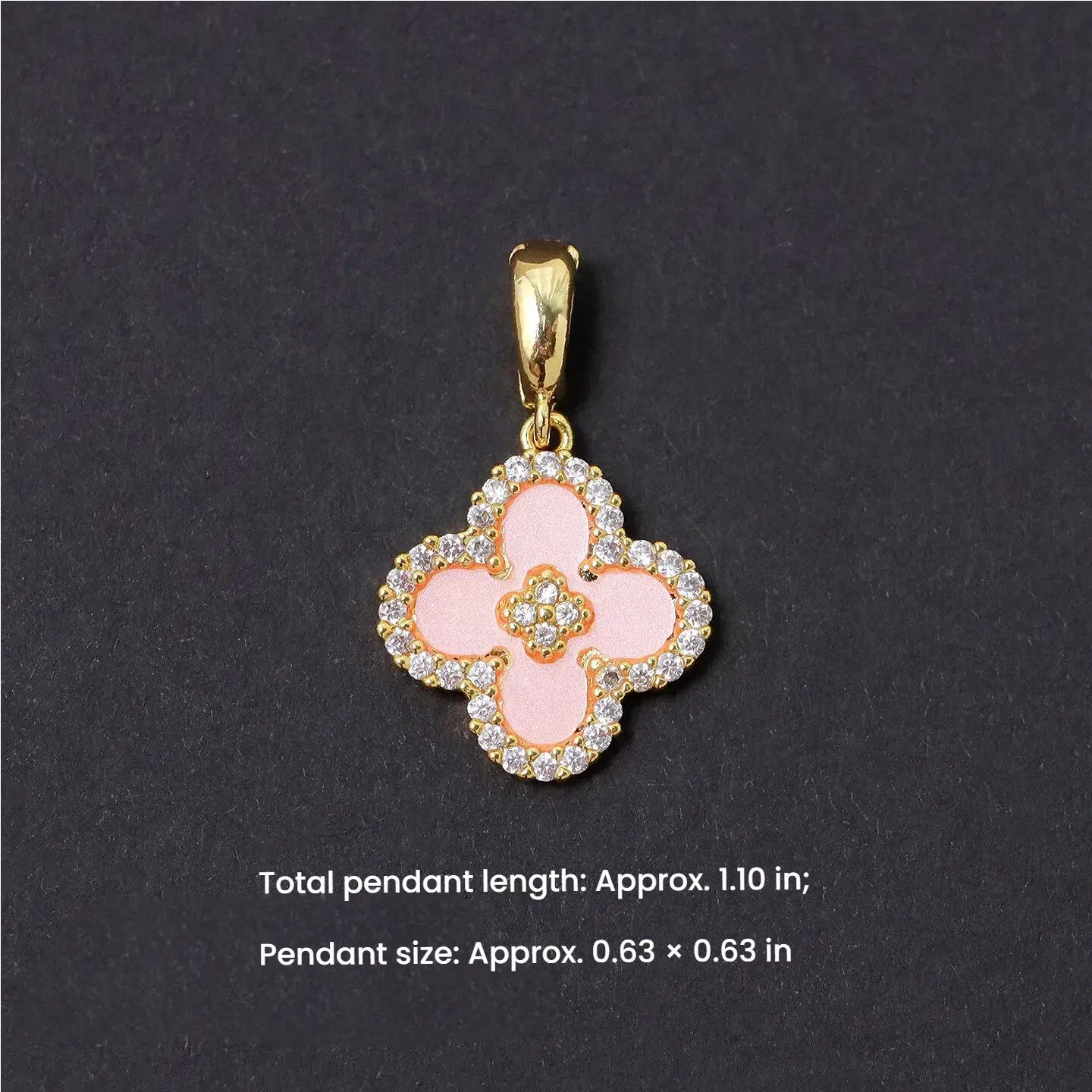 Pink Four-Leaf Clover Pendant