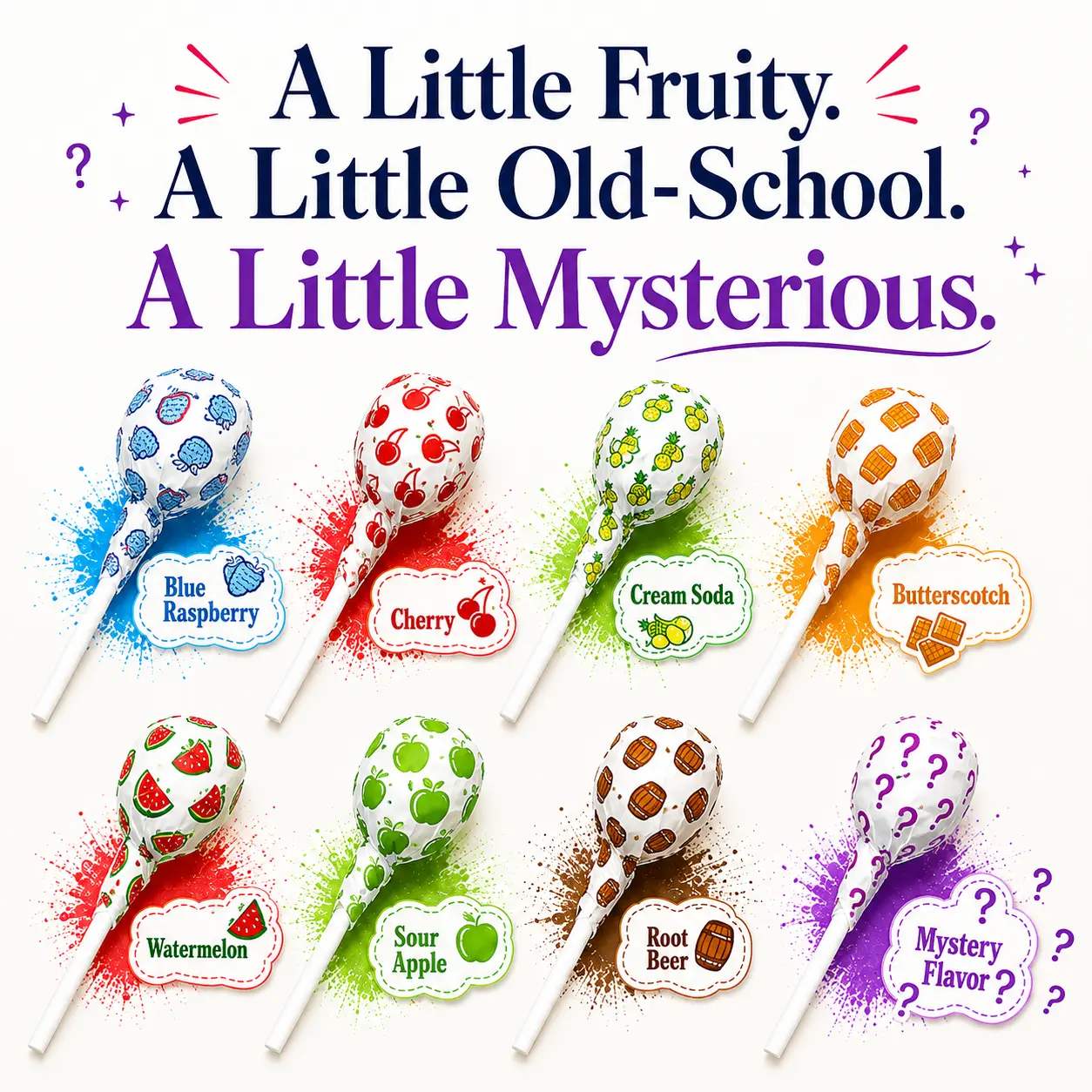 Gluten-Free Assorted Lollipops, 1 lb Bulk Hard Candy Pops, Individually Wrapped, Approximately 62 Count